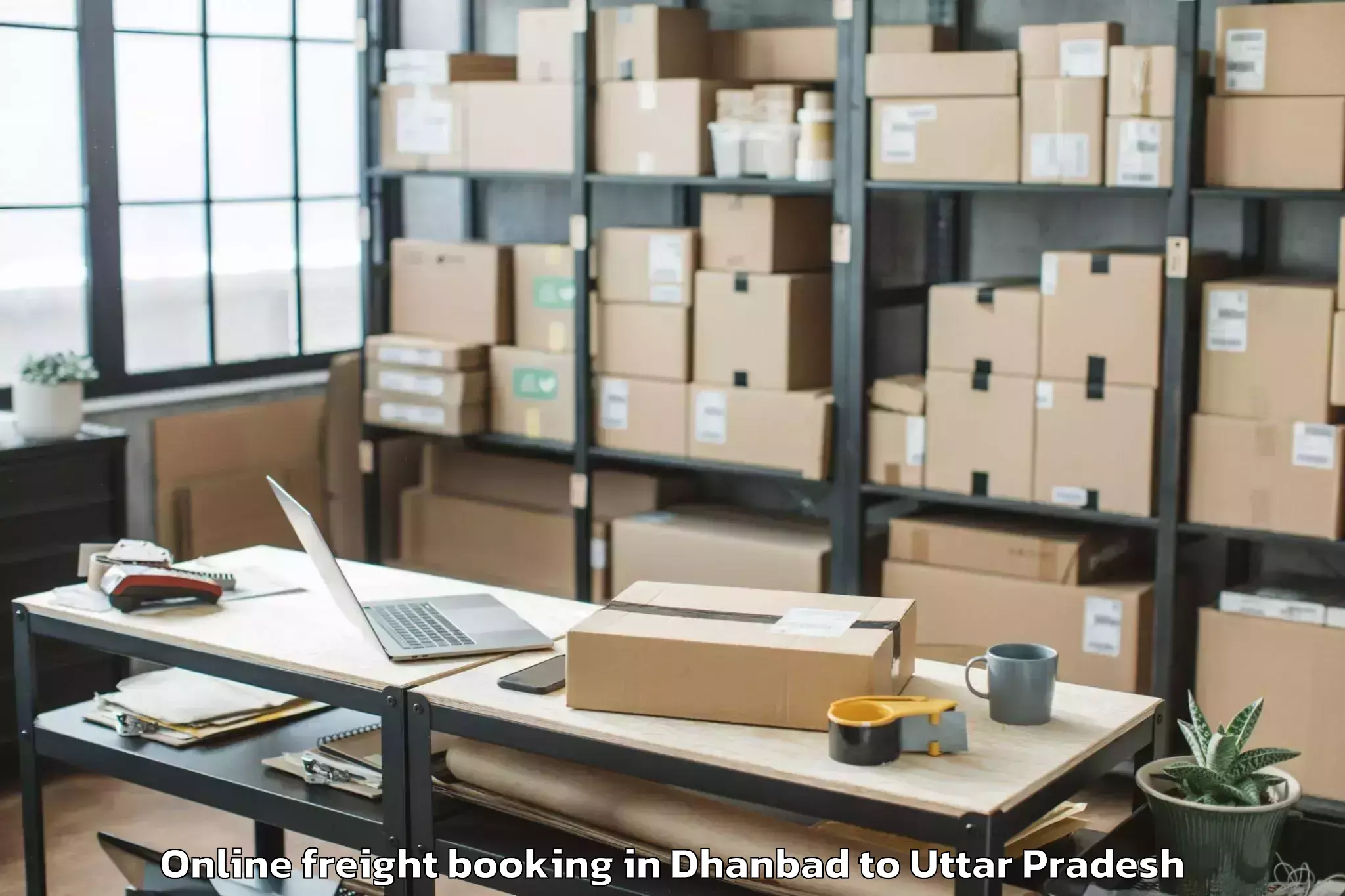 Expert Dhanbad to Bhiti Online Freight Booking